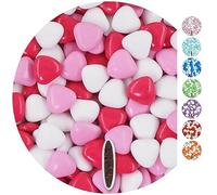 EinsSein 1kg Sugared Chocolate Hearts Dragees mix med white-light pink-pink glossy heart chocolates sweets dragées dragees wedding mini favours guests shapes chocolate table hearts party baptism sweet