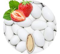 EinsSein 500g Chocolate Almonds Dragees Strawberry white matt | 80 pieces, 1,9 cm, Sugar Candy Coated Jordan Almond | for Weddings Baptism & Party Favors (Gift Box Fillers) | Sweet for wedding favours