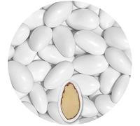 EinsSein 500g Sugared Almonds Imposante white glossy | 100 pieces Sugar Candy Coated Jordan Almond Dragees | for Weddings Baptism & Party Favors (Gift Box Fillers) | Sweet for wedding favours