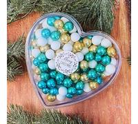EinsSein Christmas Chocolate Heart "Merry Christmas" white-gold-green | Saint Nicholas gift, Festive Treat with Chocolate Spheres | small Christmas gifts, ideas| holiday chocolates