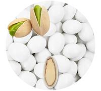 EinsSein Pistachio Chocolate Almonds white glossy 500g | 80 pieces Sugar Candy Coated Jordan Almond | Dragees for Weddings Baptism & Party Favors (Gift Box Fillers) | Wedding Favours