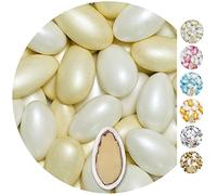 EinsSein Sugared Almonds Conchiglia white & cream pearl 1kg | 250 pieces Sugar Candy Coated Jordan Almond | Dragees for Weddings Baptism & Party Favors (Gift Box Fillers) | Sweet for wedding favours