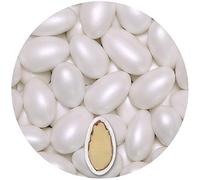 EinsSein Sugared Almonds Conchiglia white pearl 1kg | 250 pieces Sugar Candy Coated Jordan Almond | Dragees for Weddings Baptism & Party Favors (Gift Box Fillers) | Sweet for wedding favours