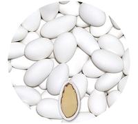 EinsSein Sugared Almonds Gracile white matt 2kg | 600 pieces Sugar Candy Coated Jordan Almond | Dragees for Weddings Baptism & Party Favors (Gift Box Fillers) | Wedding Favours