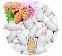 EinsSein Sugared Almonds Imposante white matt 500g | 100 pieces Sugar Candy Coated Jordan Almond | Dragees for Weddings Baptism & Party Favors (Gift Box Fillers) | Sweet for wedding favours