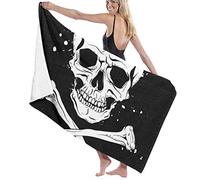 Einst Pirate Black Flag with Skull and Crossbones Adult Microfiber Beach Towel Oversized 31x51 Inch Quick Dry Highly Absorbent Multipurpose Use Bath Towel for Women Men