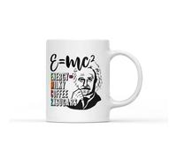 Einstein E=MC2 Mug - Funny Novelty Coffee Tea Cup Gift Present Birthday Christmas 11oz Ceramic Heavy Duty Handle Dishwasher Microwave Safe (White Prime)