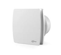 EINTTAX 100mm Quiet Bathroom Extractor Fan, White Square Bathroom Fan 95m³/h, Wall/Window Mounted Extractor Fan for Kitchen, Toilet, Garage, 12W, 34 dB, IPX4 Waterproof (No Timer)