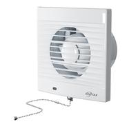 EINTTAX 4 Inch 100mm Bathroom Extractor Fan with Pull Cord, 130m³/h Silent Bathroom Fan, Wall/Window Mounted Extractor Ventilation Fan for Kitchen, Garage, Toilet, 12W, 34 dB, White