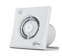 EINTTAX 4 Inch 100mm Bathroom Extractor Fan with Timer, 12W Quiet Powerful Bathroom Fan, Airflow 130m³/h, Wall/Window/Ceiling Mounted Extractor Fan for Kitchen Toilet Garage, Office, 34 dB, White