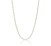 Einzelstück Sterling Silver Singapore Chain Necklace | Solid 925 Silver 14K Gold & Rosegold | Twisted Silver Chain | Minimalist Women's Necklace without pendant | Memory (Rosegold)