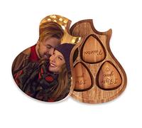 EinzigGeschenk Premium Wooden Guitar Plectrum Box Set - Includes 3 Picks Personalised with Engraving Name and Text, Ideal for Father's Day, Birthdays, Christmas and Music Lovers, brown, Photo Style
