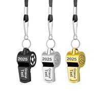 EinzigGeschenk Whistle made of stainless steel with personalised - high-quality referee whistle with up to 3 sides engraving, trainers, teachers and sports enthusiasts