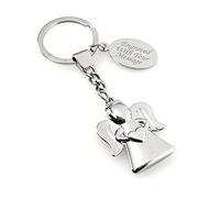 EIO Gifts Personalised Beautiful Angel / Guardian Angel Keyring / Keychain In Presentation Box - Engraved with Your Custom Text.