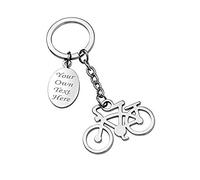 EIO Gifts Personalised Bicycle / Bike Keyring / Keychain in Presentation Box - Engraved with Your Custom Text