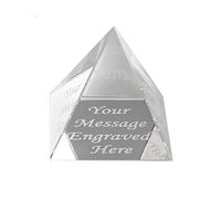 EIO Gifts Personalised Crystal Glass Pyramid Paperweight - Engraved with Your Custom Text