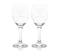 EIO Gifts Personalised Double Wine Glass Gift Set - Engraved with Your Custom Text