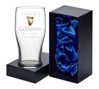 EIO Gifts Personalised Genuine Guinness Irish Stout Pint Glass with Presentation Box- Custom Engraved Beer Glass Gift for Men & Women, Customised Drinking Glassware, 20fluid Ounces / 568millilitres