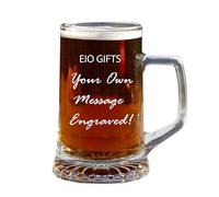 EIO Gifts Personalised Heavy Pint Glass Mug/Tankard/Cup - Engraved with Your Custom Text