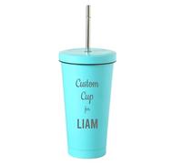 EIO Gifts Personalised Light Blue Thermal Cup 550ml - Engraved Stainless Steel Tumbler