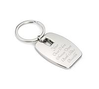 EIO Gifts Personalised Luxury Silver Executive Keyring with Gift Box - Engraved with Your Custom Engraving