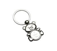 EIO Gifts Personalised Mirrored Tummy Bear Shaped Keyring, Custom Engraved with Your Text, Premium Quality Metal Key ring for Special Occasions, Birthdays and More, Thoughtful and Unique Gift Idea