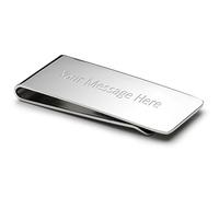EIO Gifts Personalised Silver Plated Money Clip - Engraved With Your Custom Text