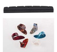 Eioeeklop 1 pcs Self-Lubricating Slotted Nut & 4 Pieces Thumb Finger Guitar Pick Celluloid Mediator Thumbpick