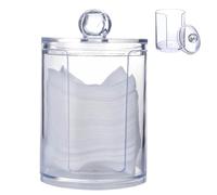 Eioflia 1PC Qtip Holder Dispenser Bathroom Clear Jar Organizer Plastic Acrylic Case For Cotton Balls, Cotton Swabs, Makeup Pads Storage(Pad Organizer)
