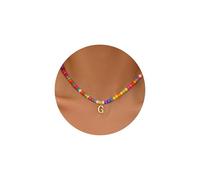 Eioi & Lmnm Colorful Initial Necklace for Girls Kids Women - Teen Girls Gifts Trendy Stuff Colorful Bead A-Z Initial Letter Necklace Choker Letter Birthday Gifts for Girl Age 5 6 7 8 9 10, One Size