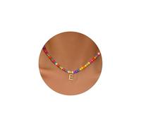 Eioi & Lmnm Colorful Initial Necklace for Girls Kids Women - Teen Girls Gifts Trendy Stuff Colorful Bead A-Z Initial Letter Necklace Choker Letter Birthday Gifts for Girl Age 5 6 7 8 9 10, One Size