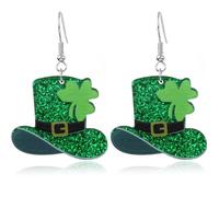 Eioi & Lmnm St. Patrick's Day Earrings for Women, Acrylic St. Patrick's Day Dangle Earrings, Cute Lightweight Glittering St Patrick Earring, Irish Jewelry Holiday Accessories Party Decoration, One