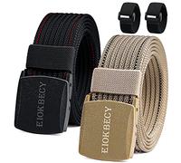 EIOKBECY Mens Nylon Belt Adjustable - Quick Release Plastic Buckle for Airport Security & Golf - Lightweight Belts for Travel, Work, Casual Wear (143cm Plus Size)