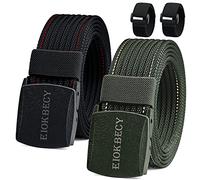 EIOKBECY Mens Nylon Belt Adjustable - Quick Release Plastic Buckle for Airport Security & Golf - Lightweight Belts for Travel, Work, Casual Wear (143cm Plus Size)