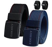 EIOKBECY Mens Nylon Belt Adjustable - Quick Release Plastic Buckle for Airport Security & Golf - Lightweight Belts for Travel, Work, Casual Wear (143cm Plus Size)