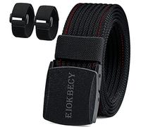 EIOKBECY Mens Nylon Belt Adjustable - Quick Release Plastic Buckle for Airport Security & Golf - Lightweight Belts for Travel, Work, Casual Wear (143cm Plus Size)