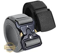 EIOKBECY Tactical Belt, Military Belt Nylon Men's Canvas Work Belt with Heavy Duty Quick Release Metal Buckle for Outdoor Sports and Daily Casual Using (2 Pack)