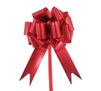 EIOLWJIEO 30 Pieces Wedding Pull Bow 3D Ball Shaped Ribbons Flower Car Gifts Wrapping Events New Year Christmas Party Decoration, Matte red