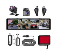 EIOLWJIEO ABS Car 4CH Dash Cam Car Dvr Dash Cam AHD Front Rear Sides View Camera W/DVR Recording With 12Quad Split Touch Screen