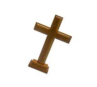 EIOLWJIEO Elegant Wooden Standing Cross Crucifix w Stand Jesus Christ Altar Handcrafted