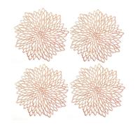 EIOLWJIEO Excellence In Dining With Durable Silver Place Mats, Rose Gold
