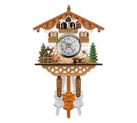 EIOLWJIEO Imitation Wood Style Swing Alarm Watch Wake Up To Style And Grace Traditional Black Forest Chalet Clock Cuckoo Clock, CM012
