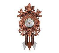 EIOLWJIEO Imitation Wood Style Swing Alarm Watch Wake Up To Style And Grace Traditional Black Forest Chalet Clock Cuckoo Clock, CM302