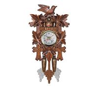 EIOLWJIEO Imitation Wood Style Swing Alarm Watch Wake Up To Style And Grace Traditional Black Forest Chalet Clock Cuckoo Clock, CM303