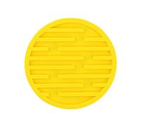 EIOLWJIEO Pack of 4 Drinks Coasters Ribbed Round Non-slip Heat Resistant Placemat Cup Mat Bowl Holders Pad Tableware Bar Decor, Yellow