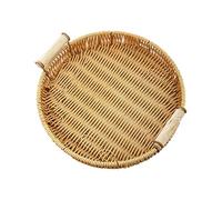 EIOLWJIEO Round Bread Basket Storage Organizer Tray Woven Serving Tray for Fruits Snacks Biscuit Cookies at Next Party Or Gathering Food Storage Basket Party Kitchen Buffets Picnic