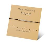 eioororriy 1 Morse Code Bracelet Friendship Adjustable Waterproof Rope Bracelet With Message Card For Women Men Gifts