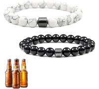 eioororriy 2 Pcs Alcohol Beaded Bracelet with Hematite Stones for Craving Control and Energy Balance Men & Women