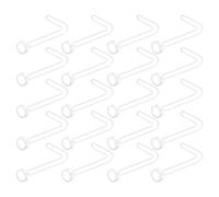 eioororriy 20 Pcs Clear Nose Studs, L Shape Acrylic Nose Rings, Hypoallergenic Transparent Studs for Nostril Piercing Retainer Use at School or Work, for Women and Men