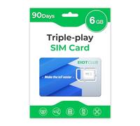 EIOTCLUB Data SIM Card Only Triple Play 6G 90 Days Perfect for 4G Ccellular Security, Solar and Hunting Trail Cameras and IoT Devices (US Coverage, 3-in-1 Cut)